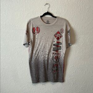 American Fighter Gray Short Sleeve Tee with Red Accents